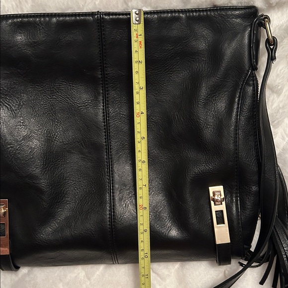 MMS Design Studio Black Crossbody Bag with Gold Accents. - Picture 5 of 10